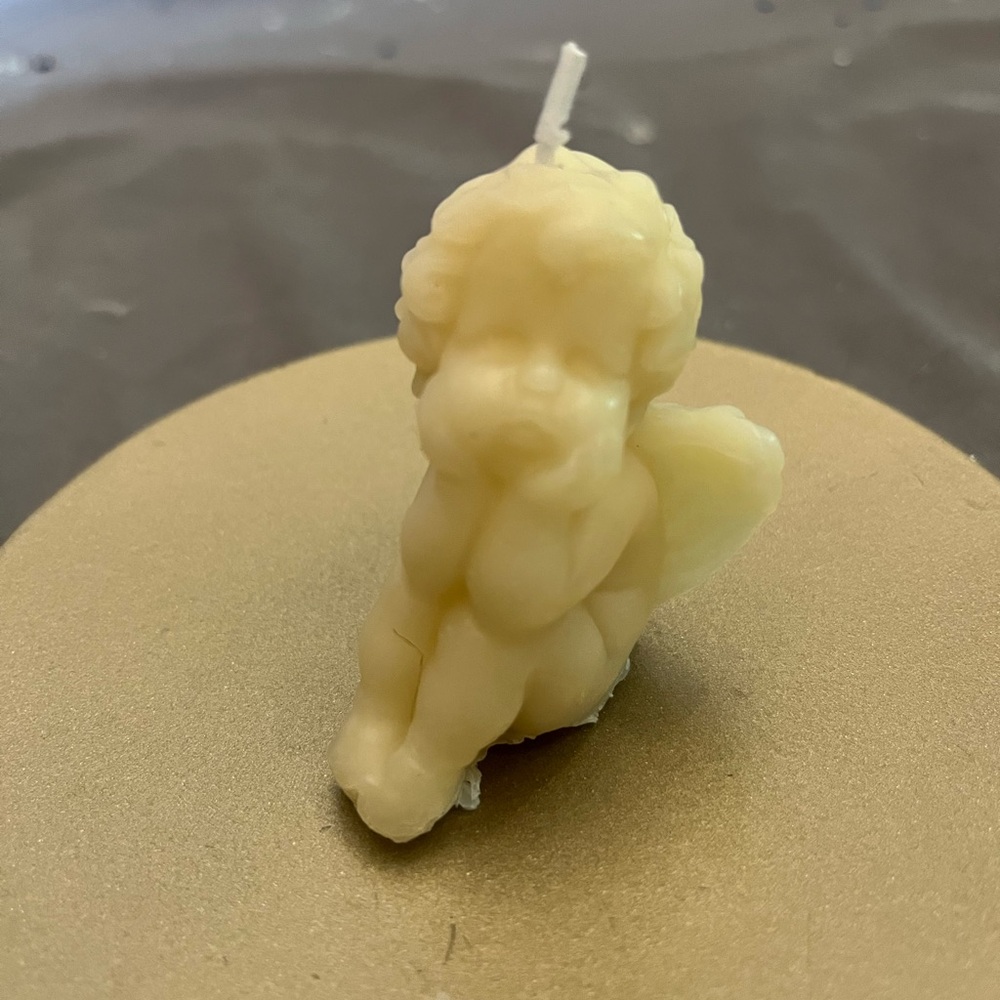 Cream Angel Candle